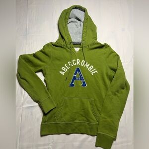 VTG Abercrombie And Fitch Sweatshirt Hoodie Size Large Green Distressed Y2K